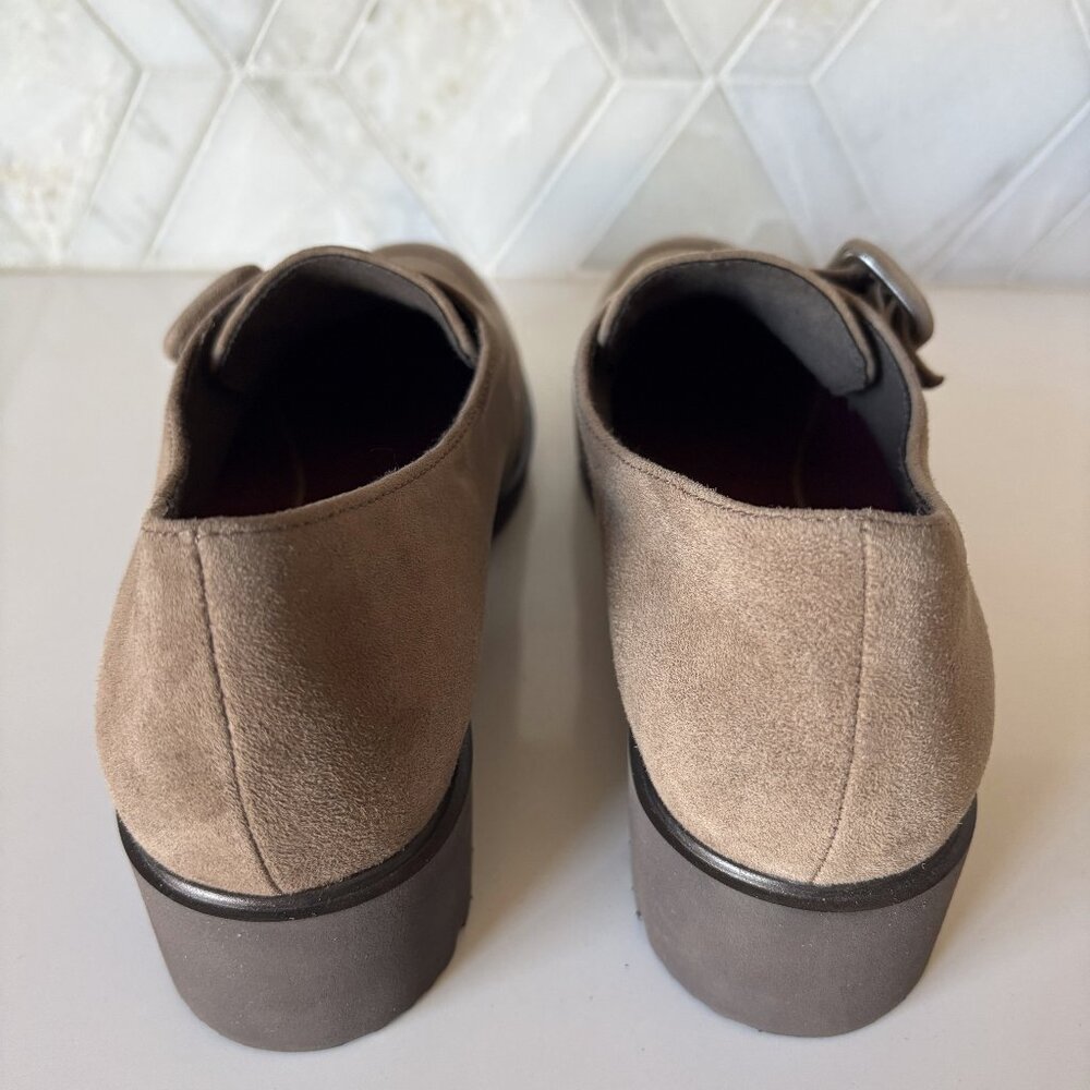 Munro American Size 7.5M Tan Brown Suede Loafer Monk Strap Buckle Winslow Loafer - Picture 5 of 9